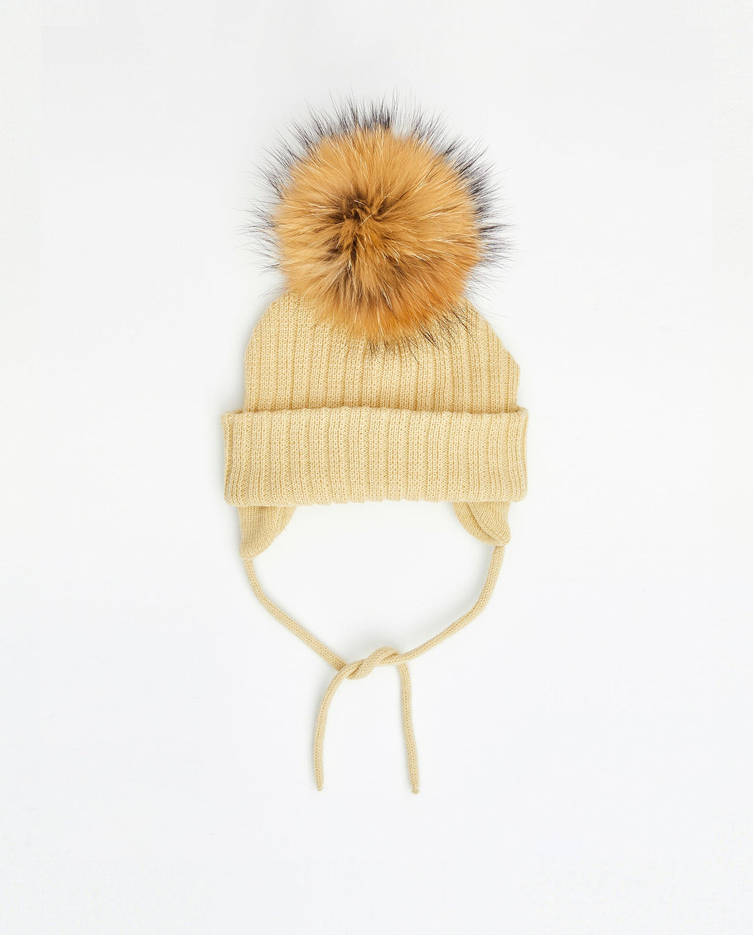 Tuque Enfant Doublée avec Cordons Citron