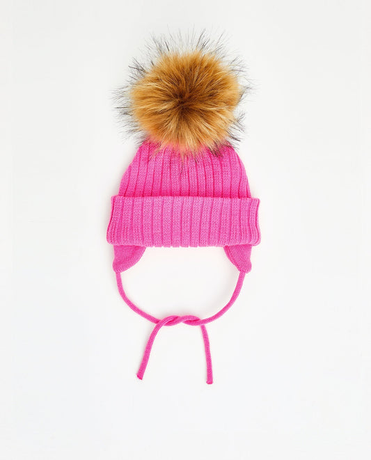 Tuque Nouveau-Né Doublée Fuschia - Vegan