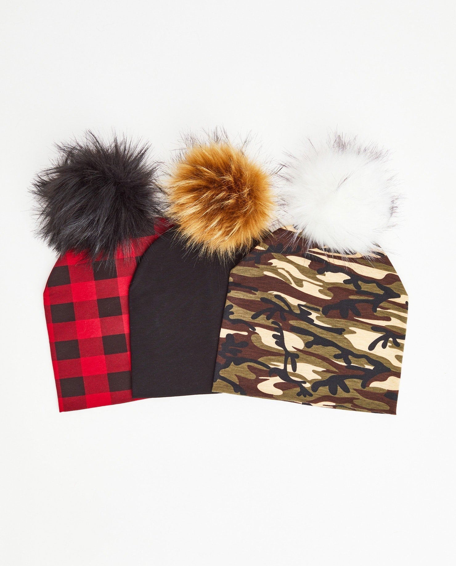 TRIO Tuques Adulte Coton | TRIO Adult Cotton Beanies - Vegan - Mpompon