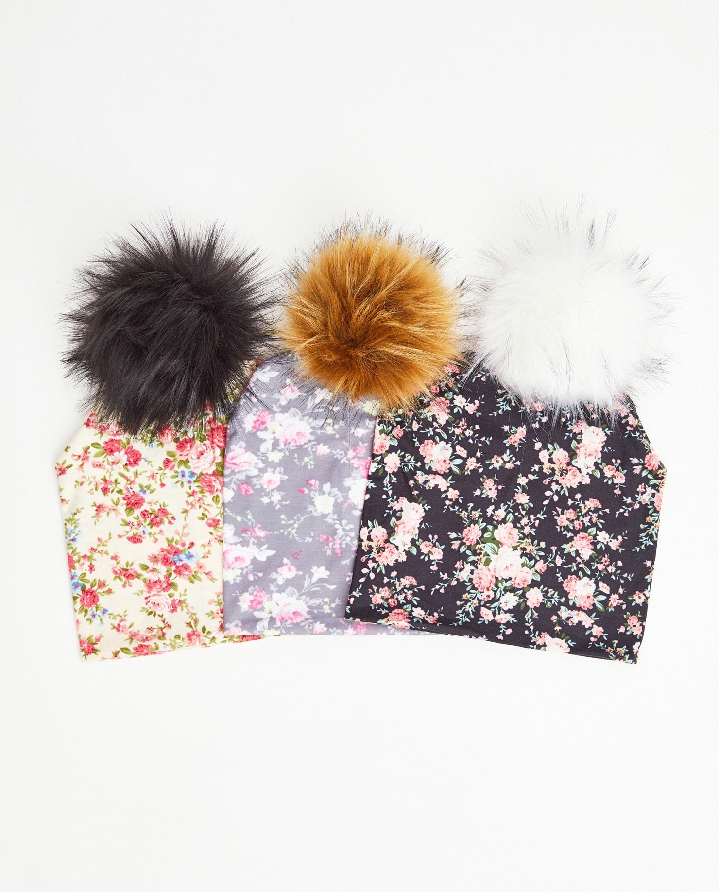 TRIO Tuques Adulte Coton | TRIO Adult Cotton Beanies - Vegan - Mpompon