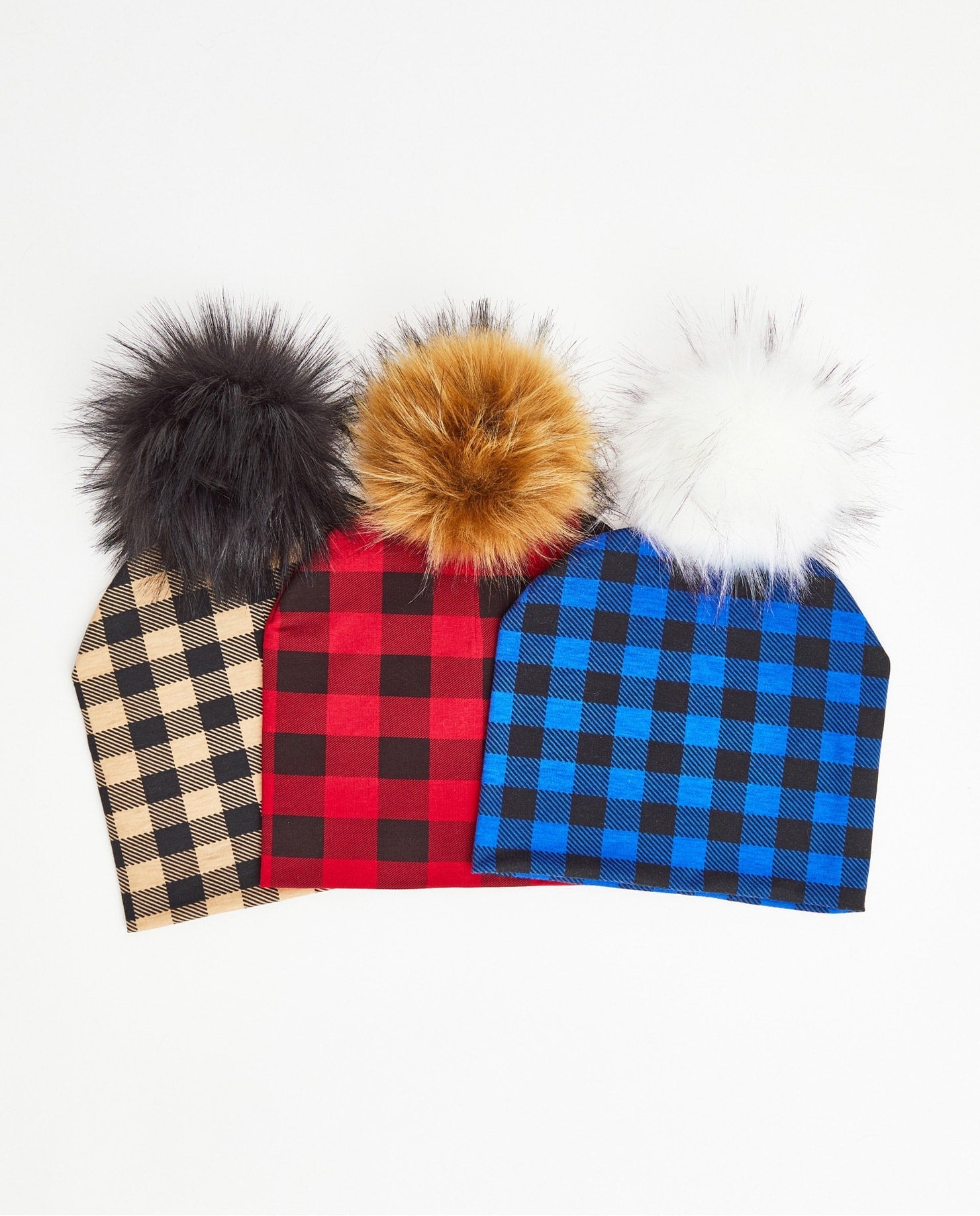 TRIO Tuques Enfant Coton | TRIO Kid Cotton Beanies - Vegan - Mpompon