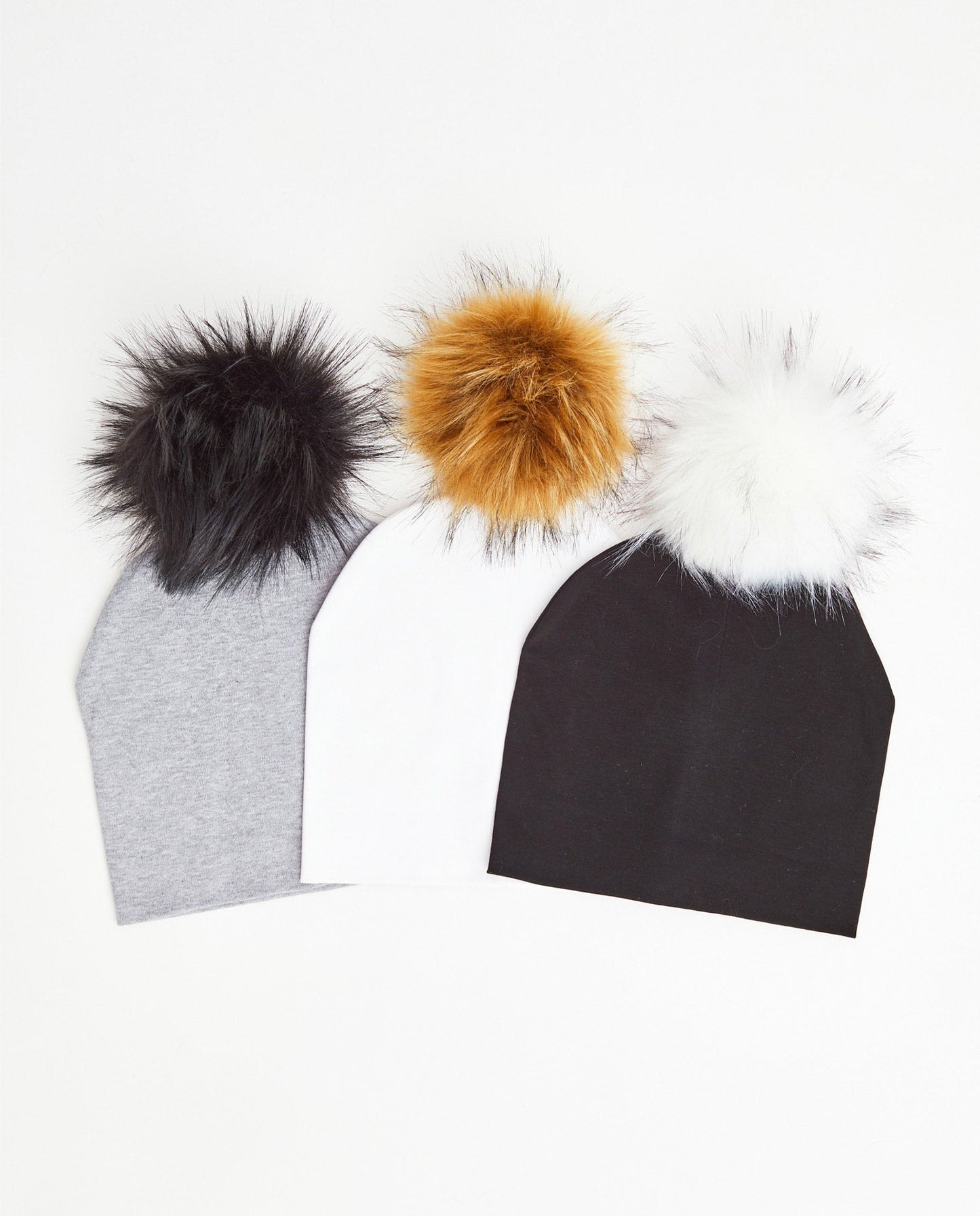 TRIO Tuques Adulte Coton | TRIO Adult Cotton Beanies - Vegan - Mpompon