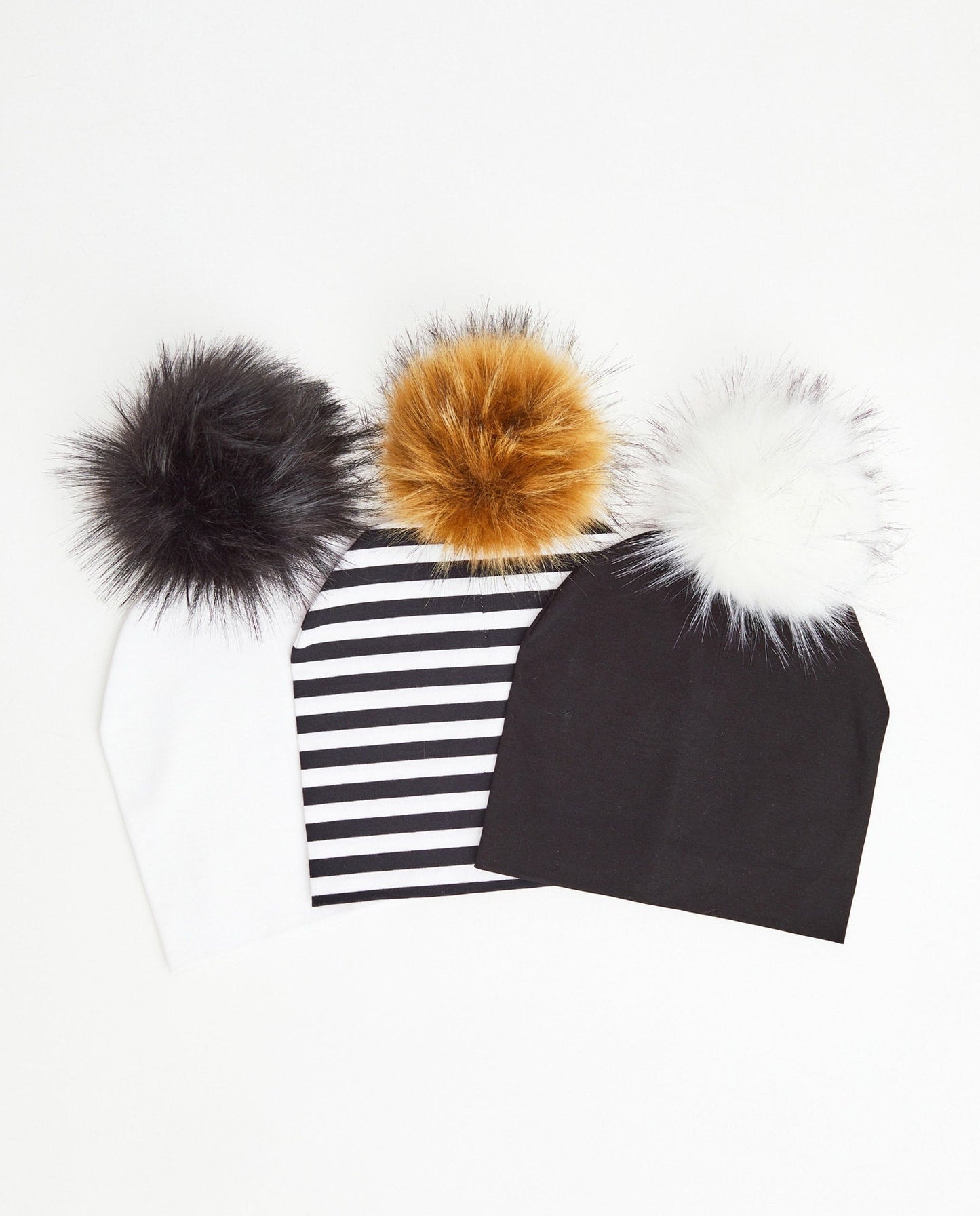 TRIO Tuques Adulte Coton | TRIO Adult Cotton Beanies - Vegan - Mpompon