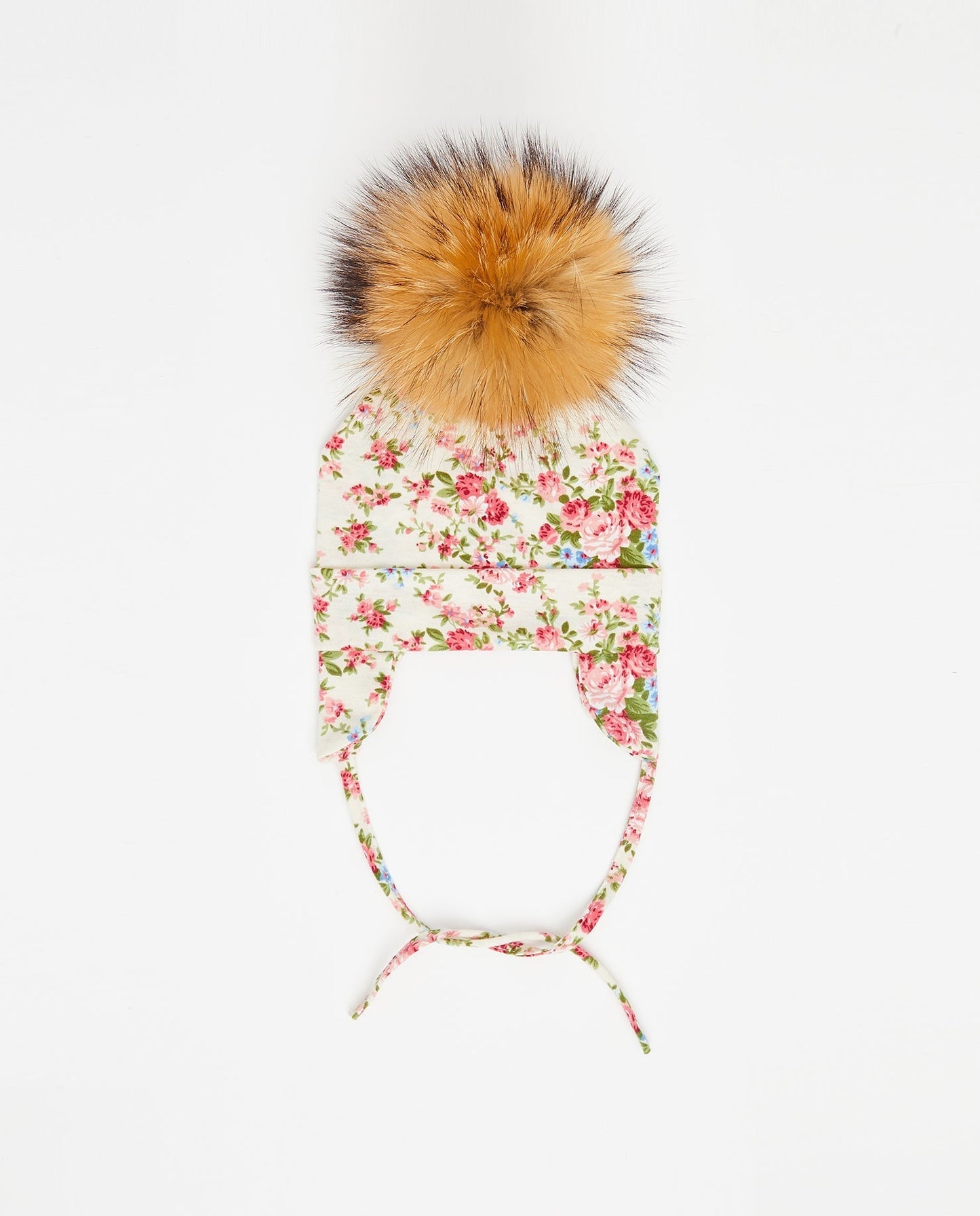 Tuque Bébé Coton Floral Crème