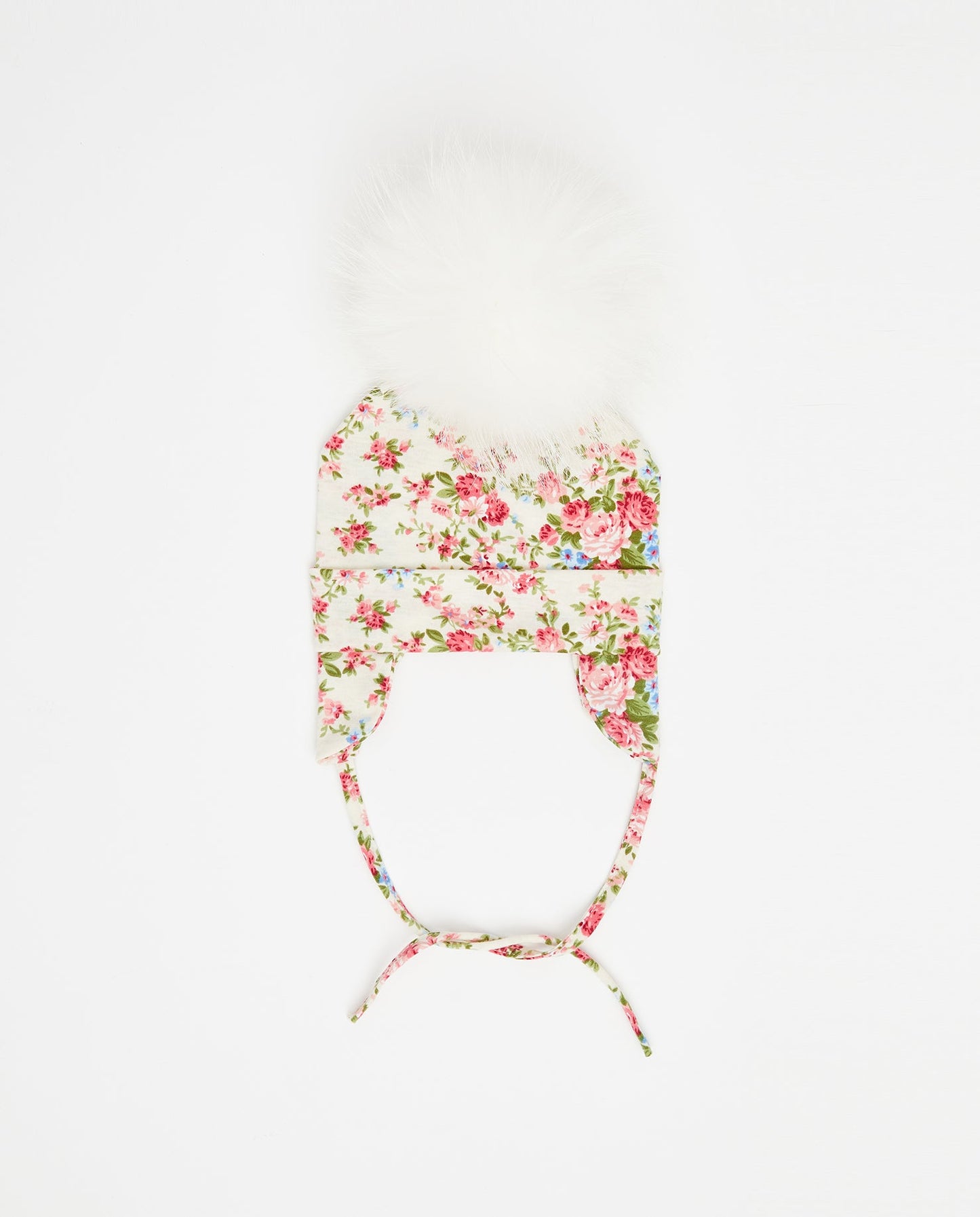 Tuque Bébé Coton Floral Crème