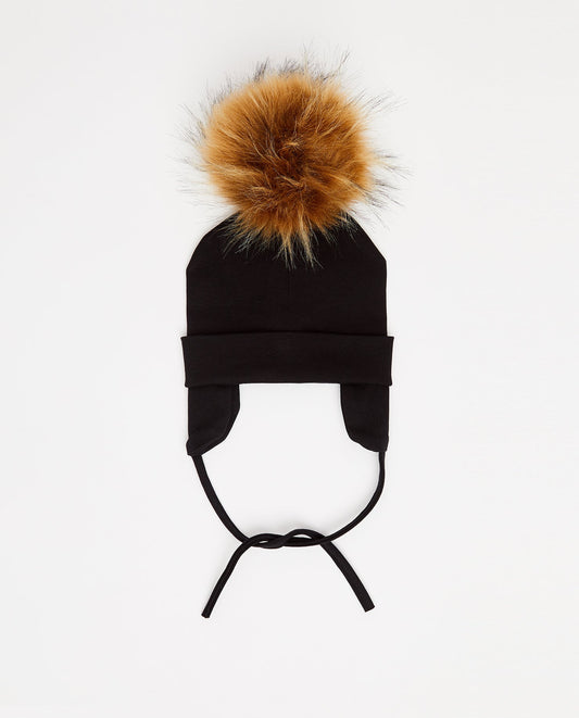 Tuque Bébé Coton Noir - Vegan