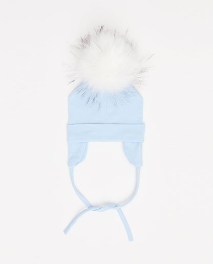 Bonnet en Coton Bleu Bébé