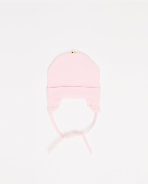 Bonnet 100% coton avec bouton pour pompon en option 0-6 mois