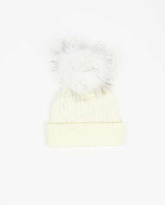 Bonnet en tricot blanc