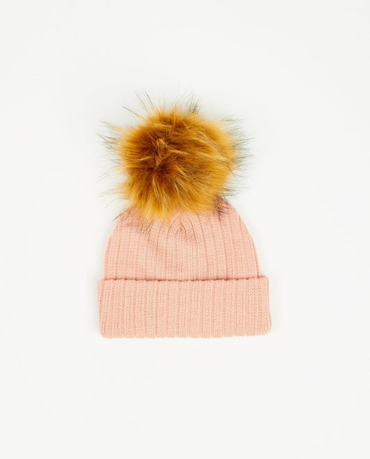 Tuque Enfant Doublée Rose Doux - Vegan