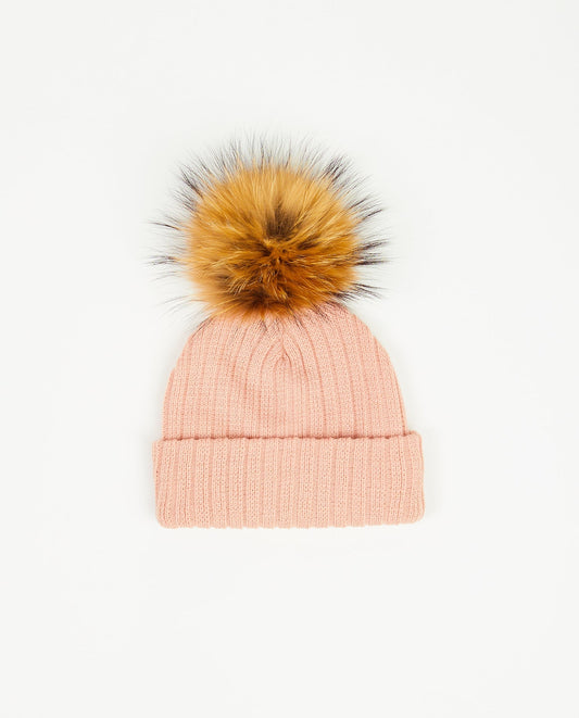 Tuque Enfant Doublée Rose Pâle