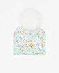 Cotton Beanie Floral Bleu