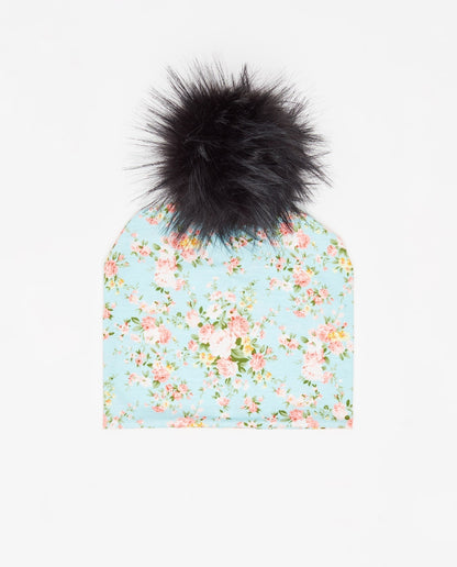 Bonnet Coton Floral Bleu