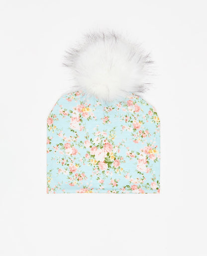 Bonnet Coton Floral Bleu