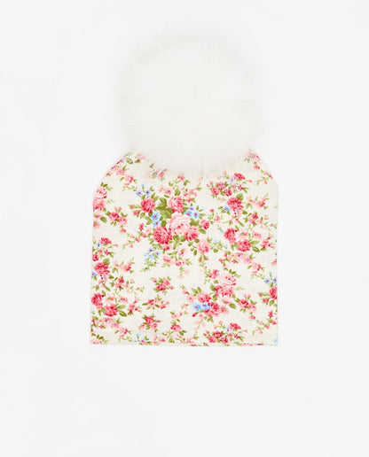 Bonnet Coton Floral Crème