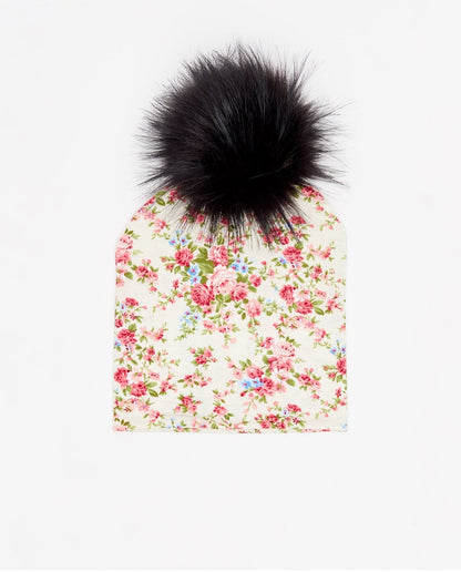 Bonnet Coton Floral Crème