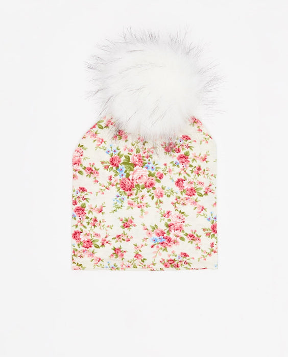 Bonnet Coton Floral Crème