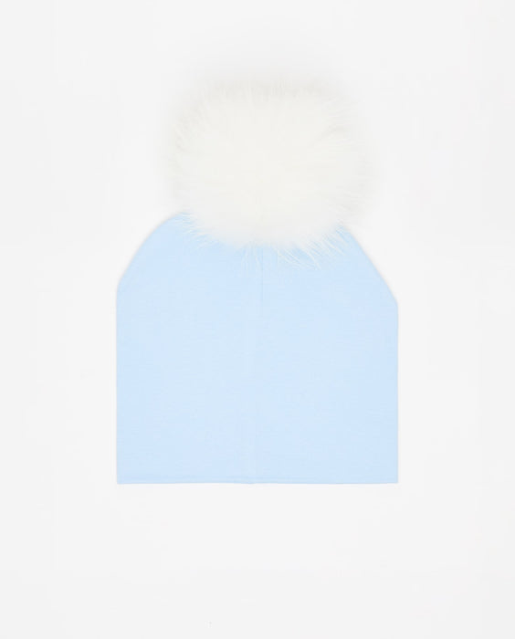 Bonnet en Coton Bleu Bébé