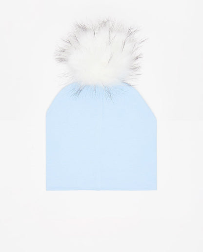 Bonnet en Coton Bleu Bébé