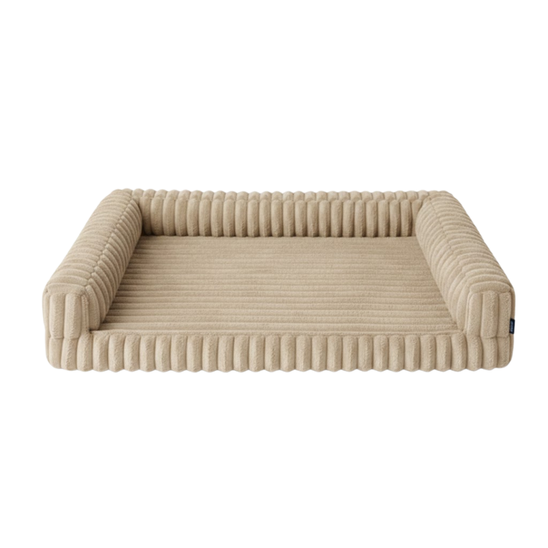 Memory Foam Pet Bed with Bolsters, Removable Cover, Non-Slip Base