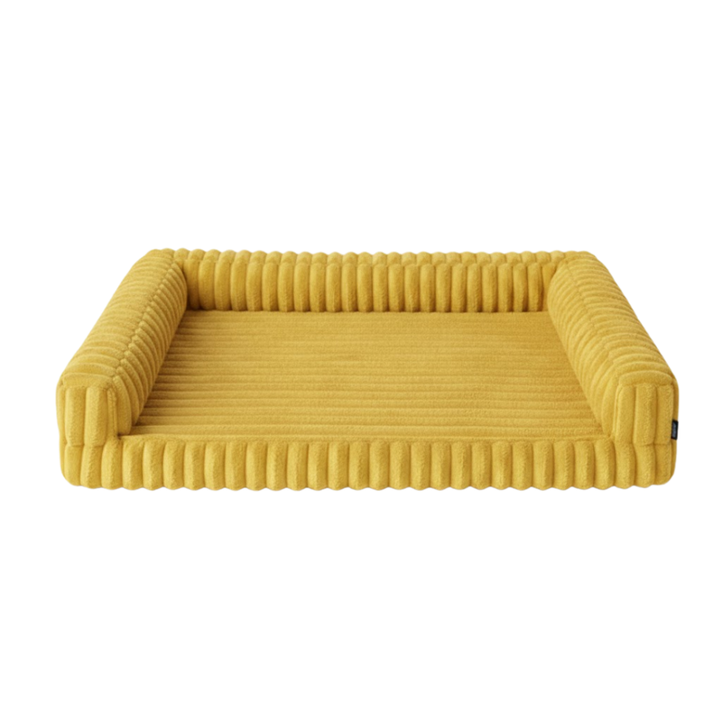 Memory Foam Pet Bed with Bolsters, Removable Cover, Non-Slip Base