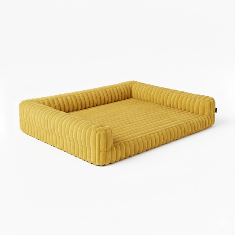 Memory Foam Pet Bed with Bolsters, Removable Cover, Non-Slip Base