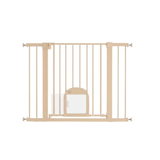 Metal Pet Gate with Adjustable Extension Panels for Doorways and Stairs