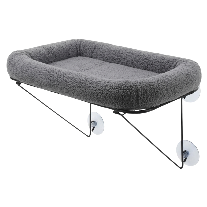 Sunbeam Window Cat Perch With Metal Support Frame Washable Sherpa Bed