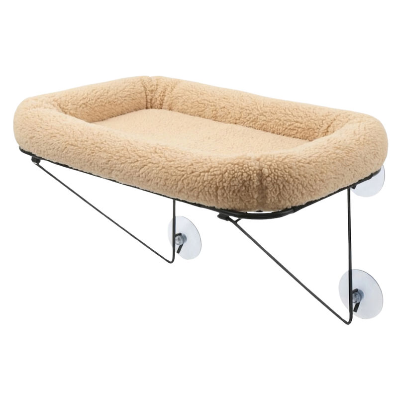 Sunbeam Window Cat Perch With Metal Support Frame Washable Sherpa Bed