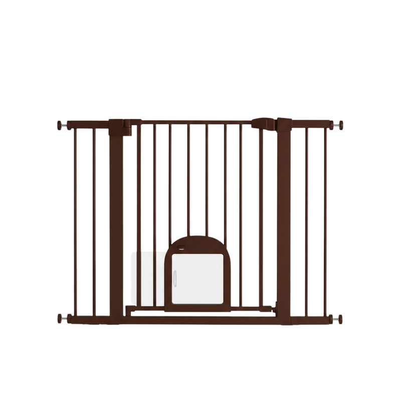 Metal Pet Gate with Adjustable Extension Panels for Doorways and Stairs