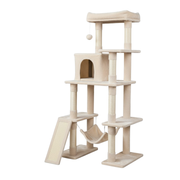 Multi-Level Tree with Scratching Posts, Condo, and Hammock for Cats