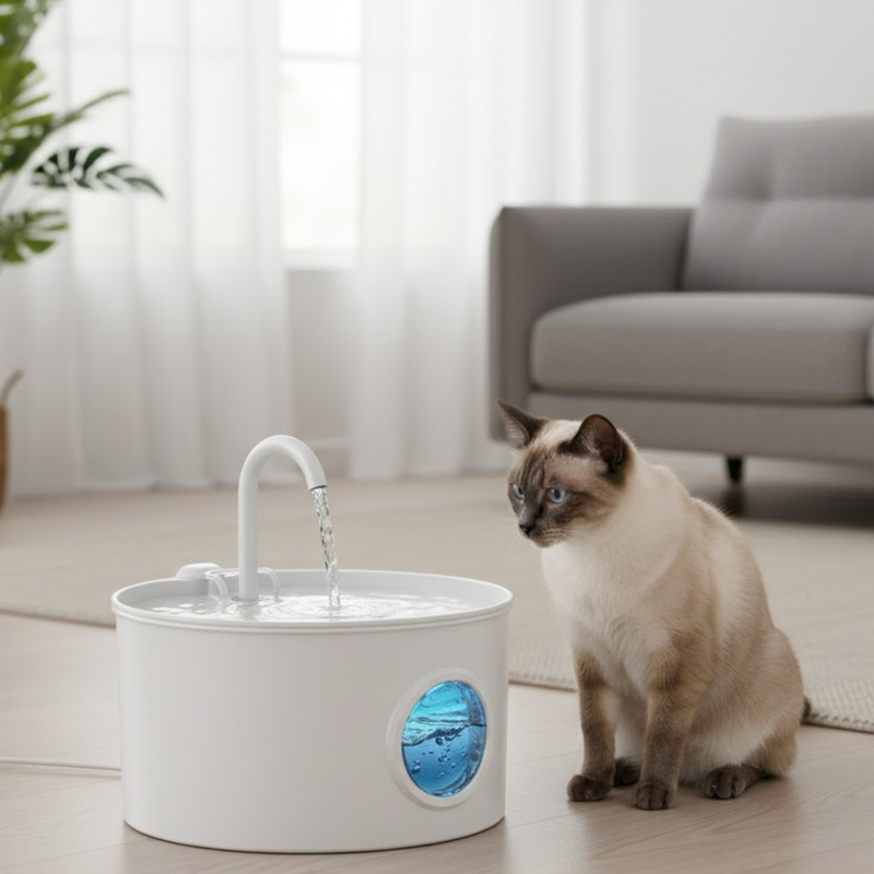 Pet Water Fountain Stainless Steel 74oz/2.2L Drinking Dispenser
