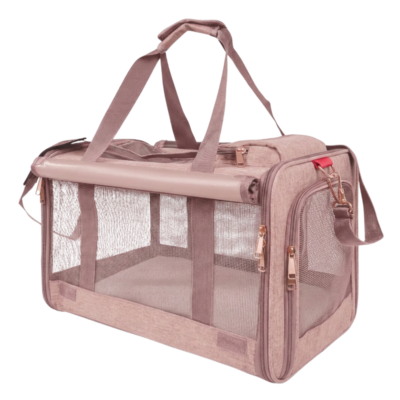 Soft-Sided Pet Carrier with Mesh Panels, Top and Side Entry Design