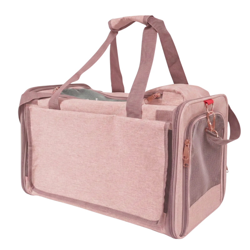 Soft-Sided Pet Carrier with Mesh Panels, Top and Side Entry Design