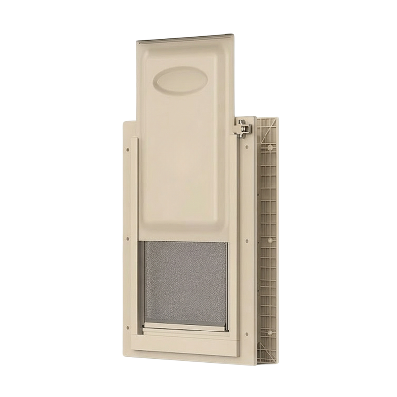 Pet Door with Telescoping Tunnel and Magnetic Flaps for Dogs and Cats