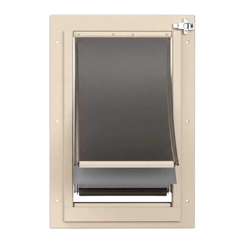 Pet Door with Telescoping Tunnel and Magnetic Flaps for Dogs and Cats