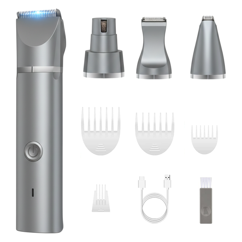 Pet Grooming Clippers Kit With Multihead Attachments, Guide Combs