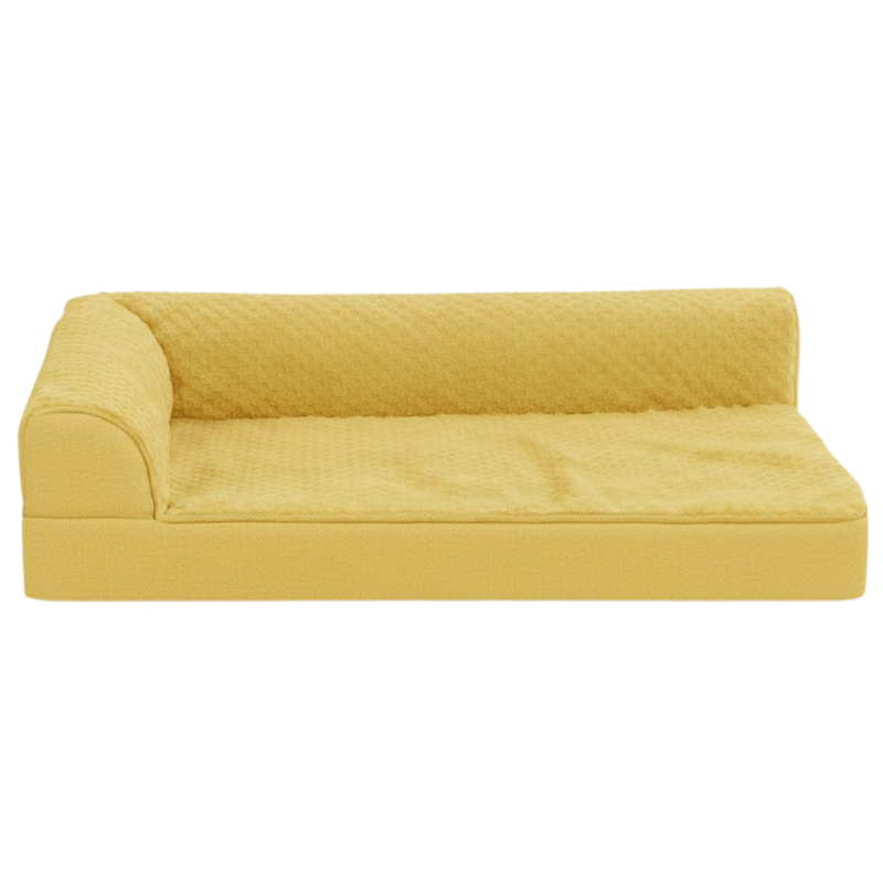 Memory Foam Pet Bed with L-Shaped Bolster and Removable Cover