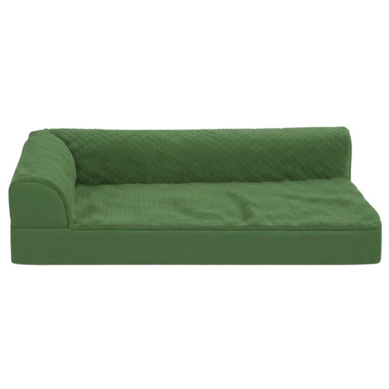 Memory Foam Pet Bed with L-Shaped Bolster and Removable Cover