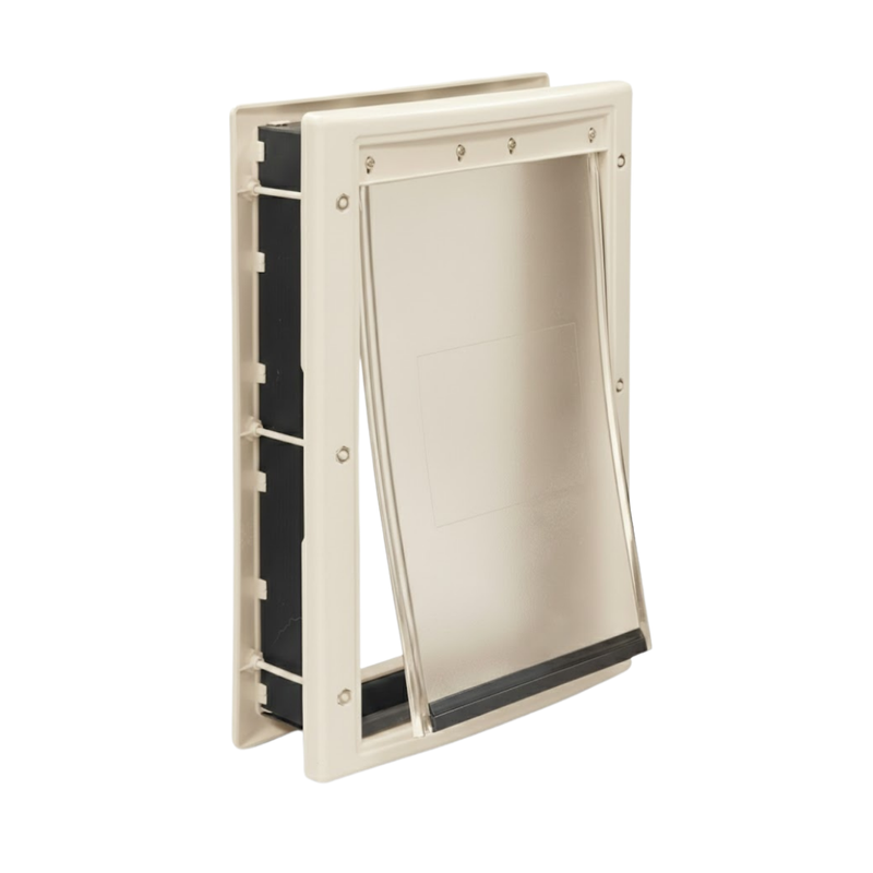 Pet Door for Dogs and Cats with Vinyl Flap and Plastic Frame Insert