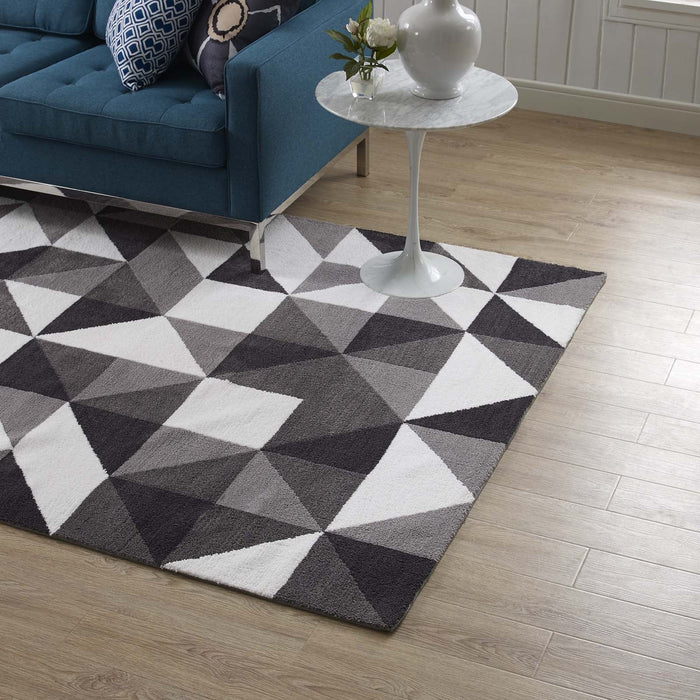 Kahula Geometric Triangle Mosaic Area Rug