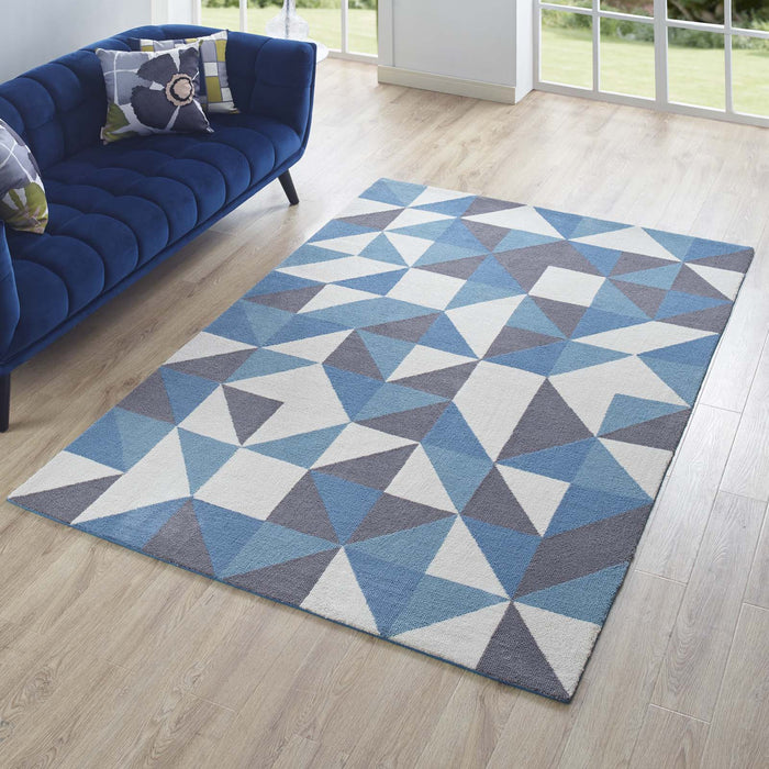 Kahula Geometric Triangle Mosaic Area Rug