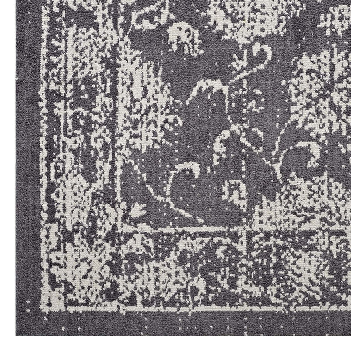 Kazia Distressed Floral Lattice 5x8 Area Rug