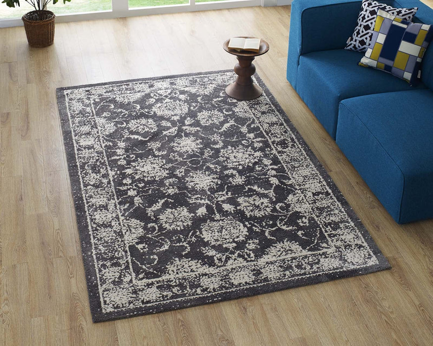 Kazia Distressed Floral Lattice 5x8 Area Rug