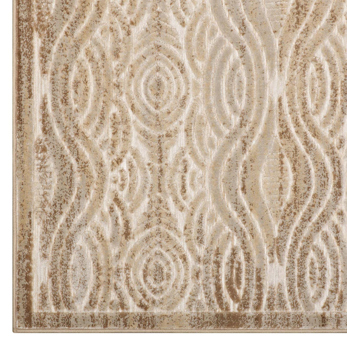 Kennocha Rustic Vintage Abstract Waves Area Rug