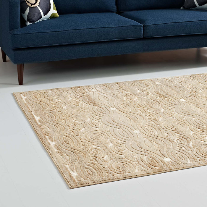 Kennocha Rustic Vintage Abstract Waves Area Rug