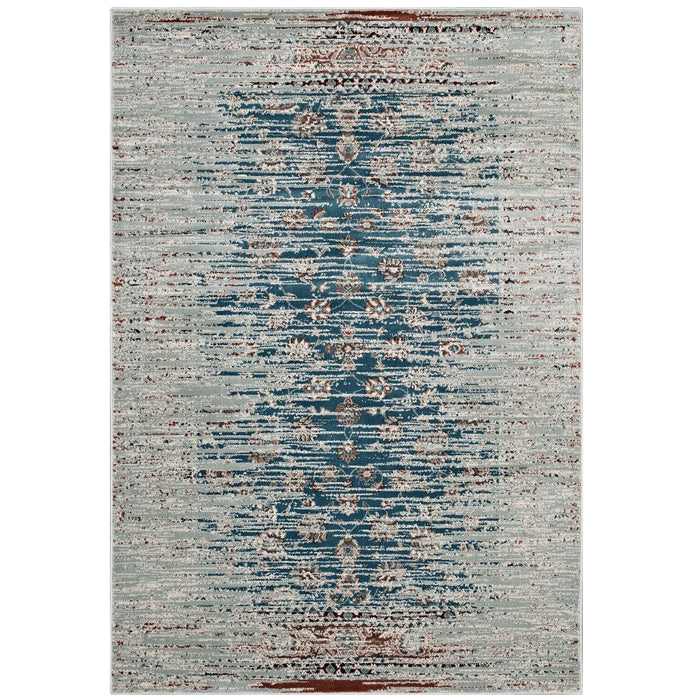 Hesper Distressed Contemporary Floral Lattice Area Rug