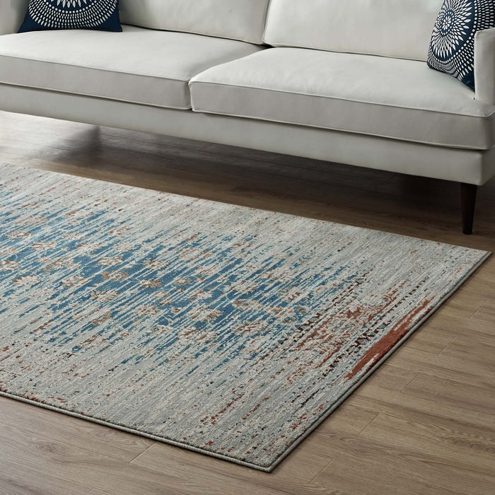 Hesper Distressed Contemporary Floral Lattice Area Rug