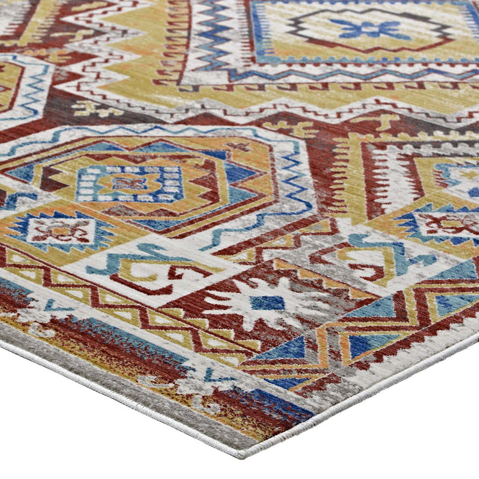 Florita Distressed Southwestern Aztec Area Rug