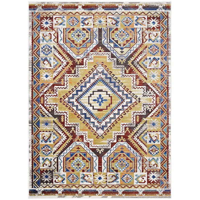 Florita Distressed Southwestern Aztec Area Rug